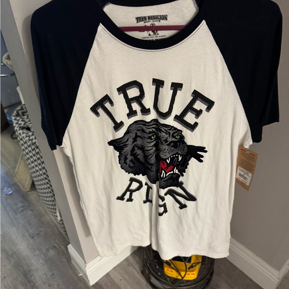 True Religion Kids Raglan Shirt - White and Black